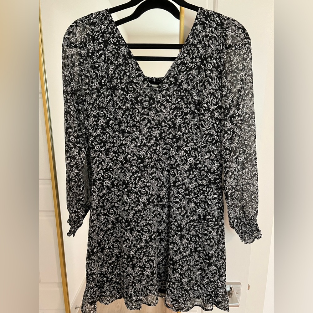 Abercrombie Silver Black Floral dress